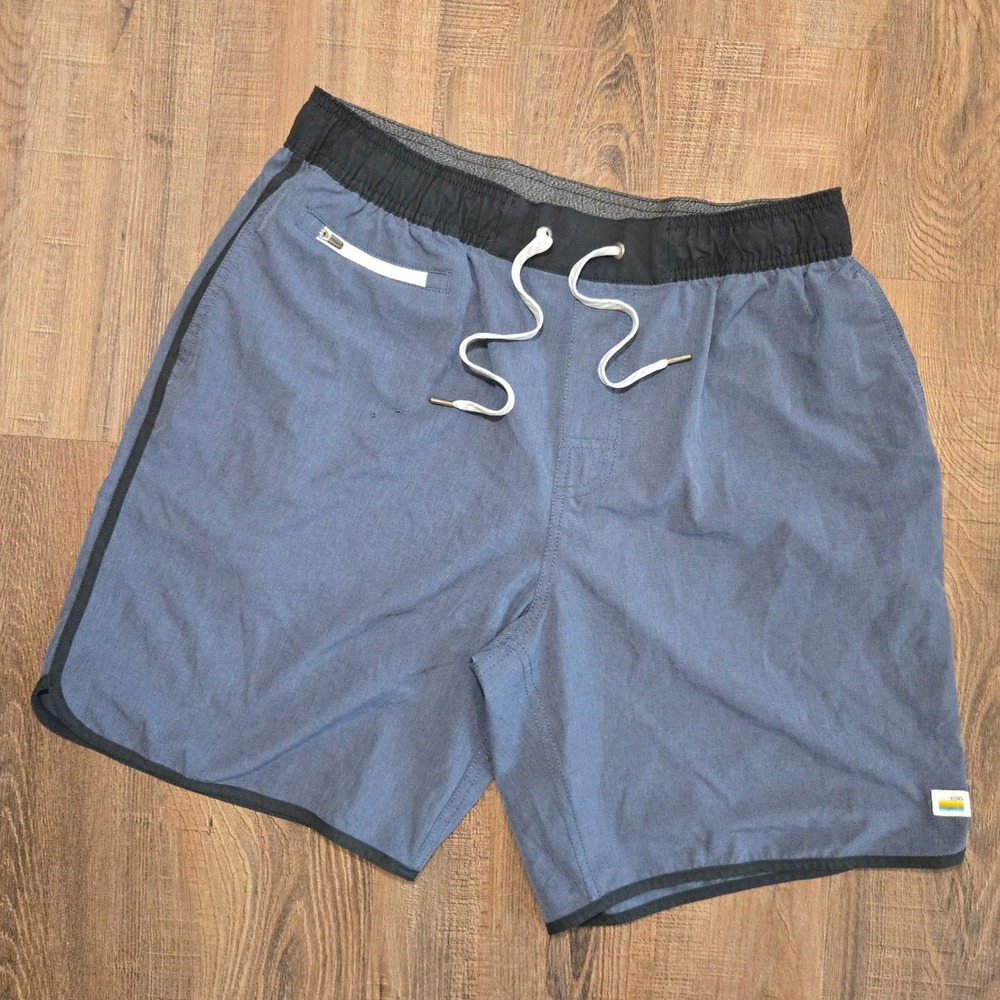Vuori Blue Athletic Shorts with Black Waistband